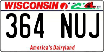 WI license plate 364NUJ
