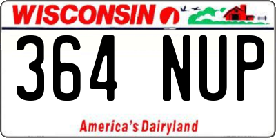 WI license plate 364NUP