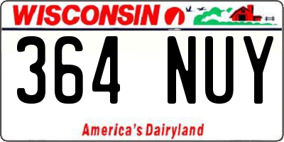 WI license plate 364NUY