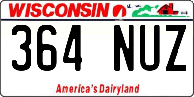 WI license plate 364NUZ