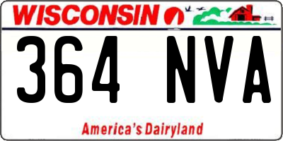 WI license plate 364NVA