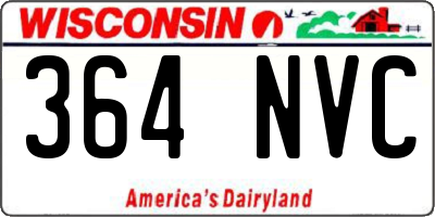 WI license plate 364NVC