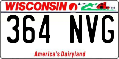 WI license plate 364NVG