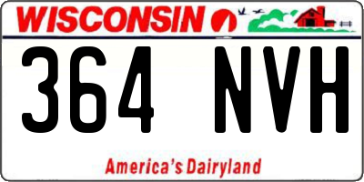 WI license plate 364NVH