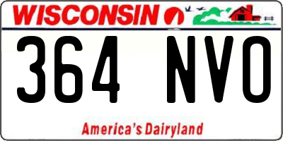 WI license plate 364NVO