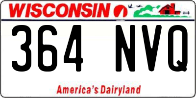 WI license plate 364NVQ