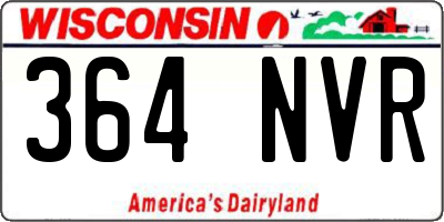 WI license plate 364NVR