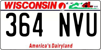 WI license plate 364NVU