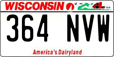 WI license plate 364NVW