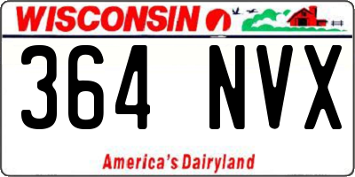 WI license plate 364NVX