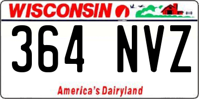 WI license plate 364NVZ