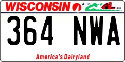 WI license plate 364NWA