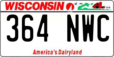 WI license plate 364NWC