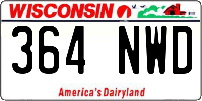 WI license plate 364NWD