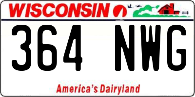 WI license plate 364NWG