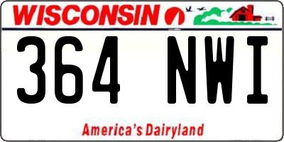 WI license plate 364NWI