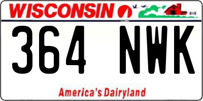 WI license plate 364NWK
