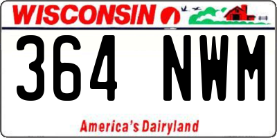WI license plate 364NWM
