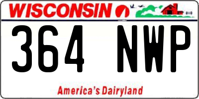 WI license plate 364NWP