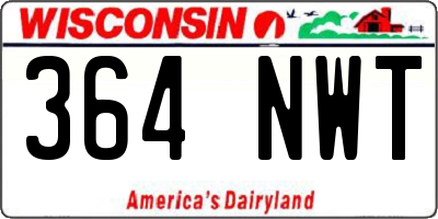 WI license plate 364NWT