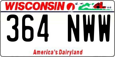 WI license plate 364NWW