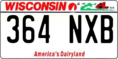WI license plate 364NXB