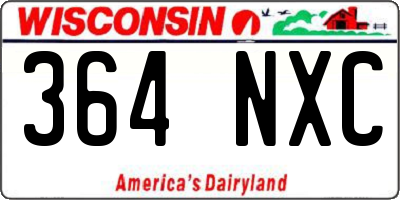 WI license plate 364NXC
