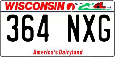 WI license plate 364NXG