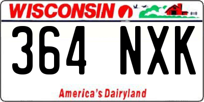 WI license plate 364NXK