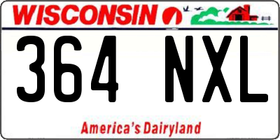 WI license plate 364NXL