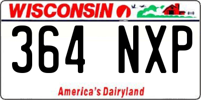 WI license plate 364NXP