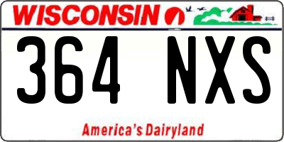 WI license plate 364NXS