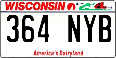 WI license plate 364NYB