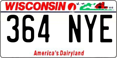 WI license plate 364NYE