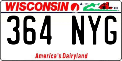 WI license plate 364NYG