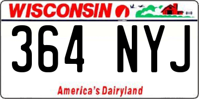 WI license plate 364NYJ