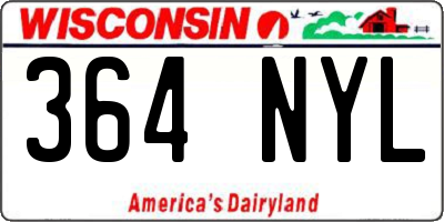 WI license plate 364NYL