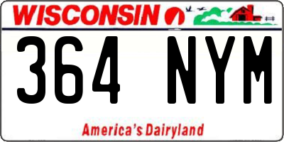 WI license plate 364NYM
