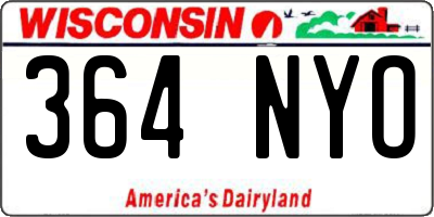 WI license plate 364NYO