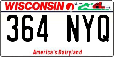 WI license plate 364NYQ