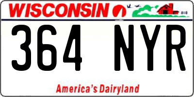 WI license plate 364NYR