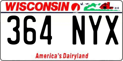 WI license plate 364NYX