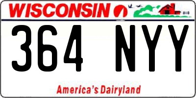 WI license plate 364NYY