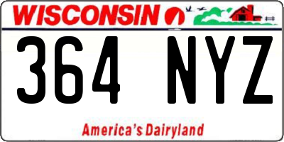 WI license plate 364NYZ