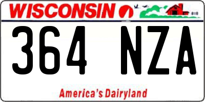 WI license plate 364NZA