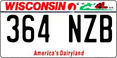 WI license plate 364NZB