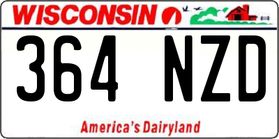 WI license plate 364NZD