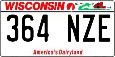 WI license plate 364NZE