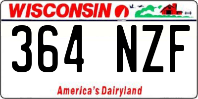 WI license plate 364NZF