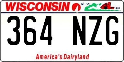 WI license plate 364NZG